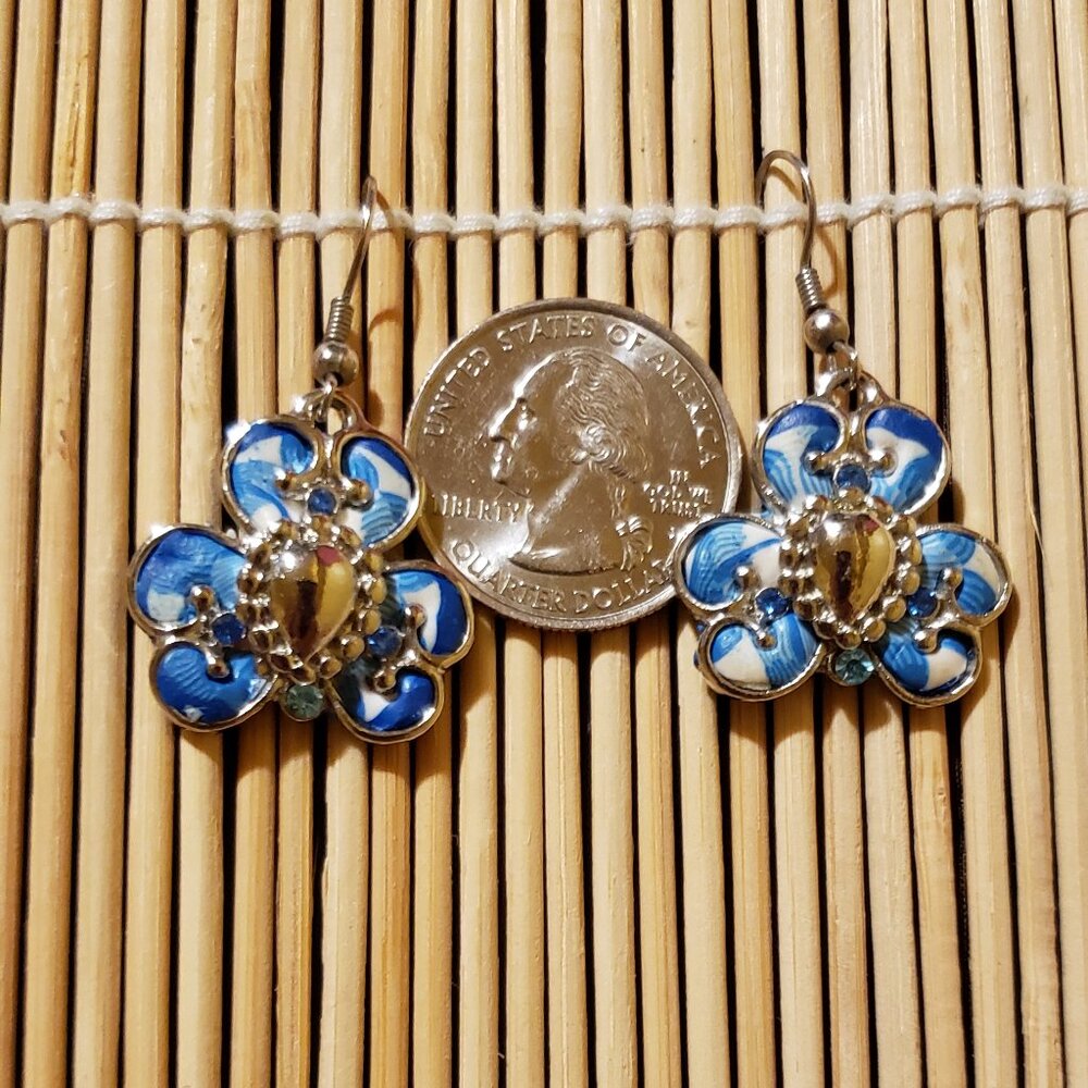 Baked Clay Earrings On Silver.